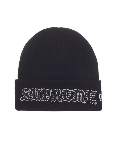 Supreme SS26 New Era Stars Beanie Woven Patches Logo Navy Blue One