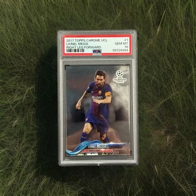 2017 Topps Chrome UEFA Champion League #1 Lionel Messi Right Leg Forward PSA 10 - Image 1 of 3