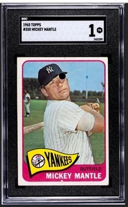 MICKEY MANTLE 1965 TOPPS SGC 1 ! *JUST GRADED ! *CLASSIC MICK POSE/SWINGING ! - Picture 1 of 2