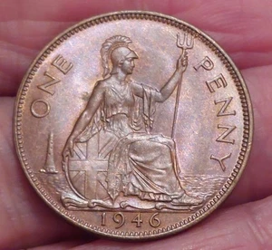 HOCHWERTIGER 1946 GEORGE VI PFENNIG ETWAS GLANZ SELTEN IN DIESER ERHALTUNG P43 - Bild 1 von 2