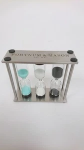 Fortnum and Mason Triple Sand Tea Timer with Box Stainless Steel Frame - Picture 1 of 7