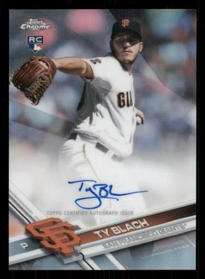 2017 Topps Chrome Rookie AUTO Refractors #RATBL Ty Blach /499 - Image 1 of 2