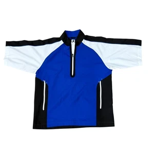 FootJoy Golf Pullover Windbreaker Jacke Kurzarm Blau Schwarz Weiß Medium - Bild 1 von 4