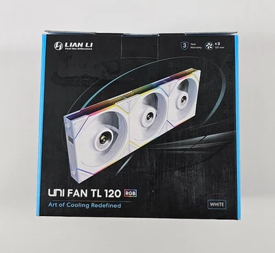 Lian Li UNI Fan TL 120 Daisy Chain Style LCP Fan Blades Triple Pack - White - Image 1 of 4