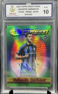 Valentin Carboni RC Milan Auto 07/35 Topps Finest Flashback 22/23 MGC 10 not PSA - Bild 1 von 3