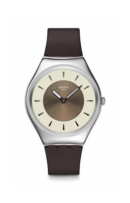 Reloj Swatch Piel Ironía Unisex Informal Plástico Marrón Cuarzo Impermeable Avellana D... Foto 1 de 4