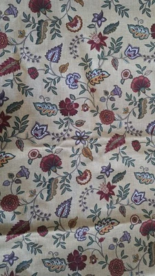 Fabric Cotton Blend Jacobean Paisley Beige 11 Yards 46 Inches Wide Print  - Image 1 of 4