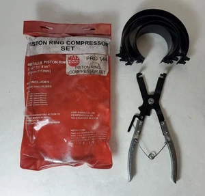 GENUINE MAC TOOLS PRC144 PRC 144 PISTON RING COMPRESSOR SET 6 Bands w/ Pliers - Foto 1 di 14