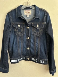TRUE RELIGION Damen Trucker Jacke Gr. M World Tour, Denim Knopf Dark Wash - Bild 1 von 13