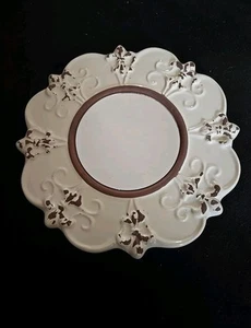 Stonebriar OFF-WHITE French Country Ceramic Mirror. 8" - Picture 1 of 6