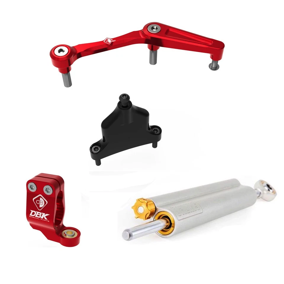 Kit de amortiguador de dirección DBK Triumph Street Triple 765 S R RS Ohlins 2017+ - rojo-rojo Foto 1 de 1