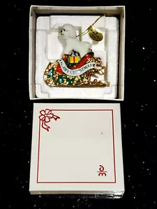 Danbury Mint 2006 Annual Bichon Frise Christmas Dog Ornament SANTA'S HELPER NIB - Picture 1 of 11