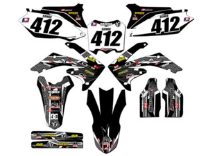 2009-2012 CRF 450 R PODIUM Black Senge Graphics Kit Compatible with Honda - Picture 1 of 10