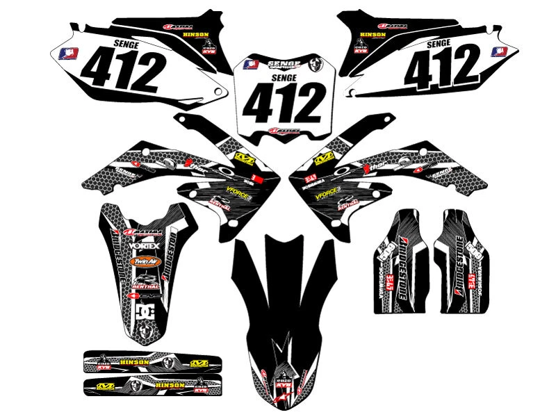 Kit de gráficos CRF 450 R PODIUM 2009-2012 negro Senge compatible con Honda Foto 1 de 1