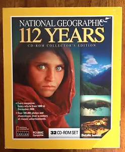 National Geographic: 112 Years - CD-Rom Collector’s Edition - New/Sealed (32 CDs - Picture 1 of 11