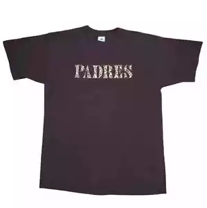 Vintage Padres T-Shirt Mens XL Brown Single Stitch Sleeves Streetwear USA 90s - Picture 1 of 4