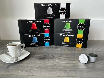 ITALCOFFE Italian coffee Espresso capsules compatible w/ Nespresso - 100 - Free Shipping