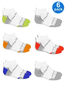 Fruit of the Loom Boys Low Cut Active Everyday Cushioned Socks, 6 Pack  - Picture 1 of 4