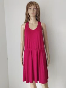 Size L BNWT BEACH PEACOCKS burgundy red casual everyday shift T-Shirt dress 140 - Picture 1 of 11