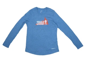 Tough Mudder Craft Running Race Long Sleeve Soft Blue Graphic T-Shirt Womens L - Picture 1 of 10