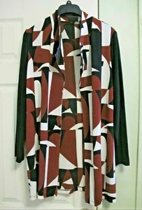 Chicos Travelers Classic Open-Front Jacket Geometric Print Size 0 - Picture 1 of 5