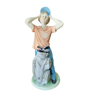 1990 Arnart Imports Golfer Male Boy Porcelain Figurine Golf Sculpture 8.25" Tall - Picture 1 of 24