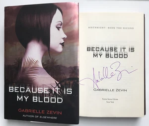 RARE Signed 1st Ed Because It Is My Blood by Gabrielle Zevin 2012 HC DJ - Foto 1 di 10