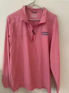 Vineyard Vines Shep Shirt Washed Neon Pink Size Lg 1/4 Zip - Picture 1 of 4