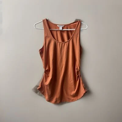 Athleta Outbound Tank Top Vest Ruched Side Scoop Neck Size Medium Orange - Image 1 of 4