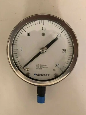 Ashcroft General Service Gauge 4-1/2" 45-1009-8-02L-30# USA made - Image 1 of 3