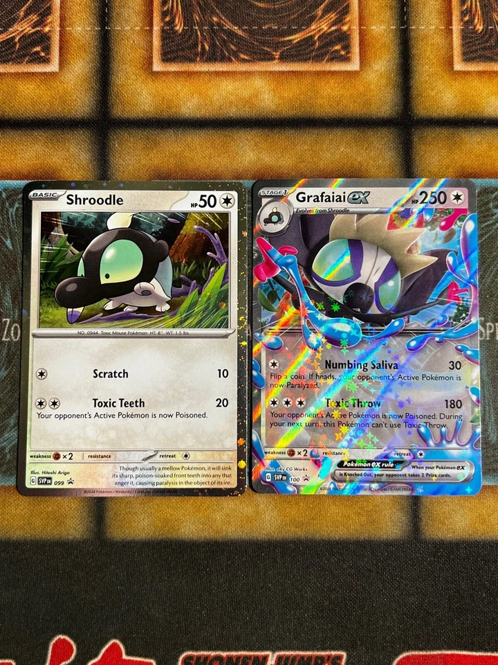 Pokemon Grafaiai EX + Shroodle SVP 099 100 Black Star Promo Set of 2! NM - Image 1 of 1