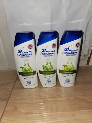 (3) Bottles Head & Shoulders 13.5 Oz Green Apple 2 In 1 Shampoo & Conditioner - Image 1 of 4