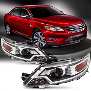 For 2010 2011 2012 FORD TAURUS Halogen Headlight Assembly Head Lamps Set Pair - Picture 1 of 8
