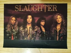 SLAUGHTER ROCK BAND ALL 4 ORIGINAL MARK SLAUGHTER TIM KELLY AUTOGRAPHED PHOTO - Picture 1 of 1