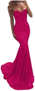 Sweetheart Mermaid Evening Dress Long Satin Spec Occasion Dress Woman's Plus - Picture 1 of 4