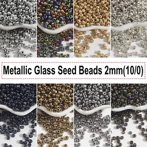2000 pcs Small Glass Beads 2mm (10/0) + Storage Box Metallic Jewelry making - Picture 1 of 17