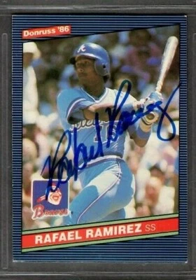 1986 Donruss #263 Rafael Ramirez Braves Baseball Signed Autograph (Q19) TPD34 - Image 1 of 2