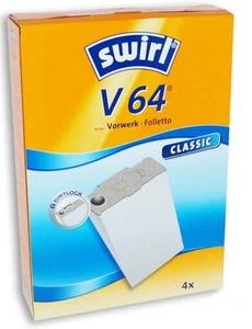 Swirl V64 4 Bags Vacuum Cleaner Bags Vorwerk Kobold Elf VK130 VK131 - Picture 1 of 1