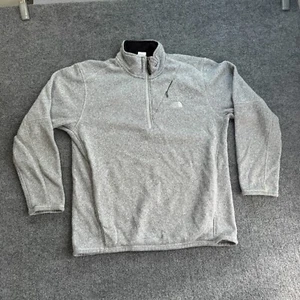 The North Face Fleece Pullover Large 1/2 Zip Sweater Gray Mens Medium - Picture 1 of 14