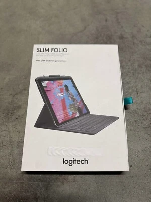 Logitech Slim Folio Keyboard Case for Apple iPad 7th/8th/9th Gen. - Graphite - Image 1 of 2