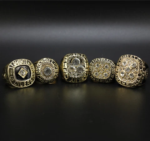 5 Ring Edmonton Oilers REPLICA Set Stanley Cup Champion 1984 1985 1987 1988 1990 Cover