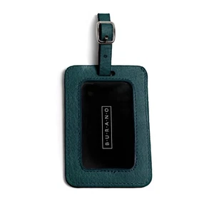Luggage Tag Vegan Leather Jade Green New - Picture 1 of 2