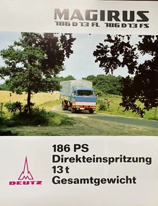 PROSPEKT MAGIRUS DEUTZ MAGIRUS 186D 13FL UND 186D 13FS MIT 113TO MIT BEILAGE - Bild 1 von 6
