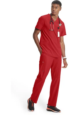 Infinity Men’s Premium Scrub Set V-Neck 3 Pocket Top & Fly Front Straight Pant - Image 1 of 4