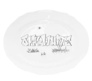 OFF-WHITE x GINORI 1735 LOGO OVAL TRAY PLATE VASSOIO PIATTO OHZL054G21POR0010110 - Imagen 1 de 5