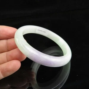 59mm Certified Grade "A" Natural Green Jadeite Jade Gems Bangle bracelet E1 - Picture 1 of 6