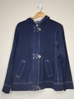 Jones New York Signature Navy Blue Nautical Hooded Womens Knit Jacket Size 2X