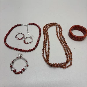 LOT 6 Piece Jay King 925 Beaded Necklace Pendant Cuff Bracelet Earrings - Picture 1 of 24