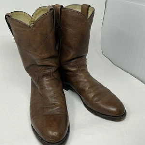 Justin Roper Schlupfstiefel Herren braun Leder Cowboy Größe 9 1/2 D Stil 3714 - Bild 1 von 9