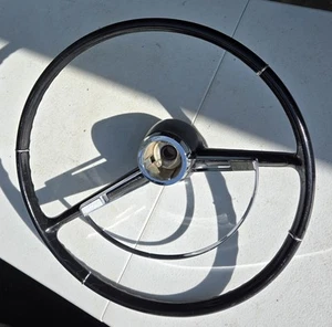 Vintage Used 1962-65 Chevy Nova? Steering Wheel w/ Horn Ring Horn Button - Picture 1 of 23
